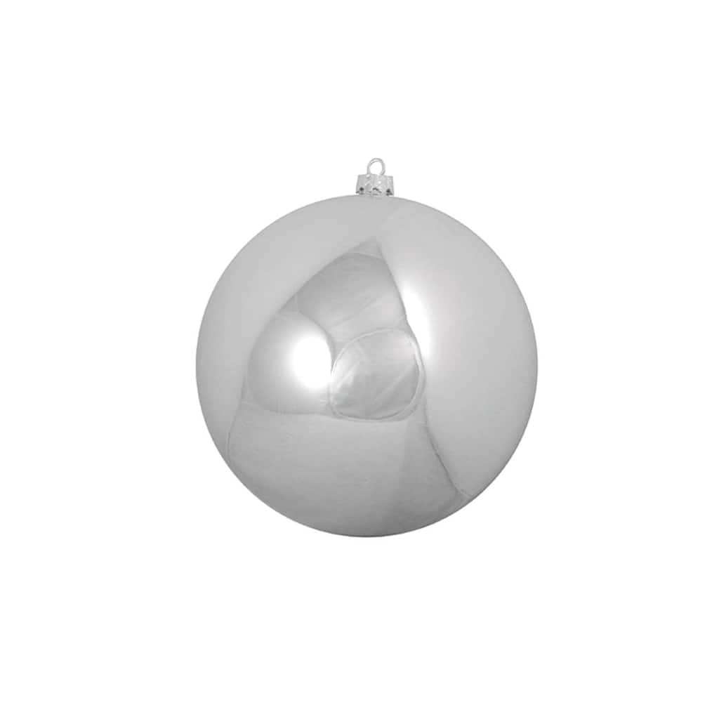 Shatterproof Shiny Silver Splendor UV Resistant Commercial Christmas Ornament 4" (100mm)