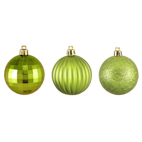 100ct Green Kiwi 3 Finish Shatterproof Christmas Ball Ornaments 25 100ct Green Kiwi 3 Finish Shatterproof Christmas Ball Ornaments 25