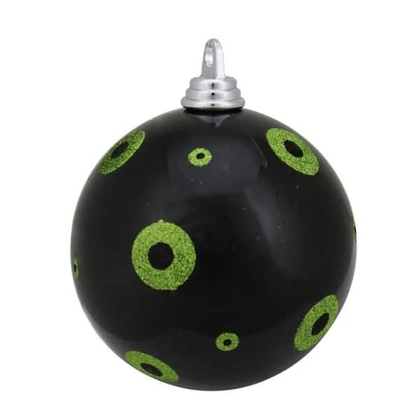 Candy Black with Lime Green Glitter Polka Dots Commercial Size ...