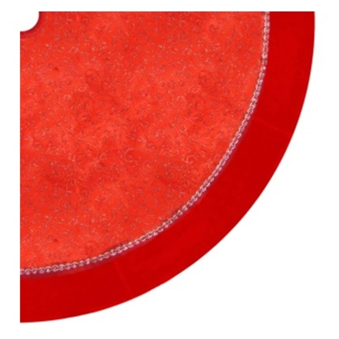 48" Blue & Silver Glitter Filigree Swirl Scallop Christmas Tree Skirt