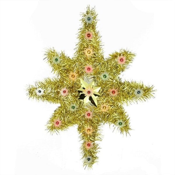21 oversized lighted gold tinsel star of bethlehem christmas tree topper multi color - Christmas Tree Tinsel 21 oversized lighted gold tinsel star of bethlehem christmas tree topper multi color - Christmas Tree Tinsel