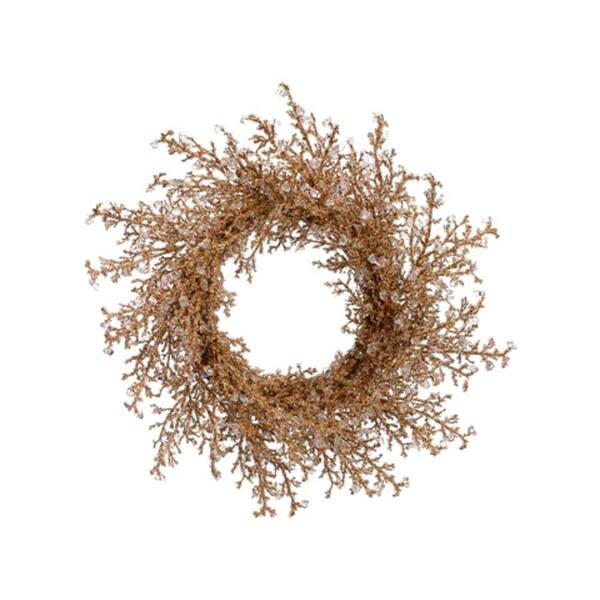 28" Elegant Gold Iced Twig Artificial Christmas Wreath Unlit
