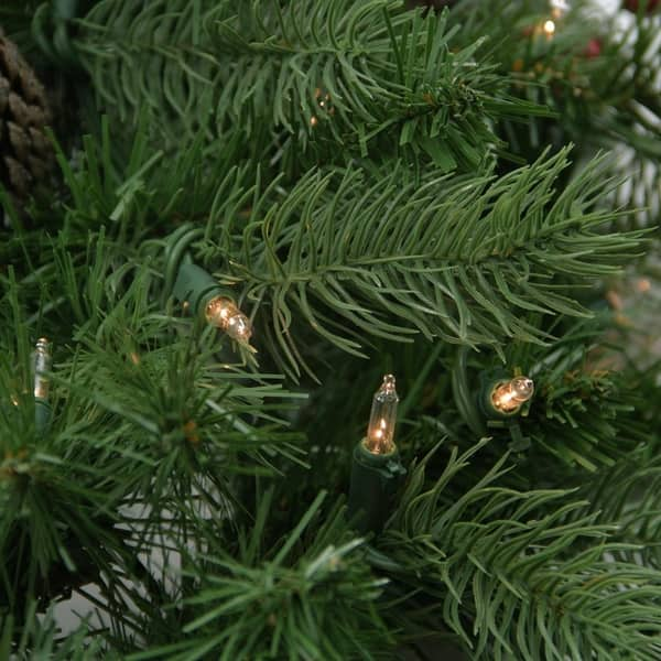 Pre-lit Noble Fir with Red Berries and Pine Cones Artificial Christmas ...