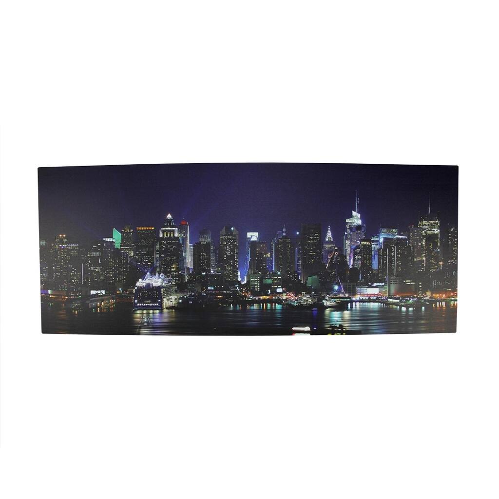 LED Lighted NYC New York City Skyline Canvas Wall Art 15.75" x 39.25"