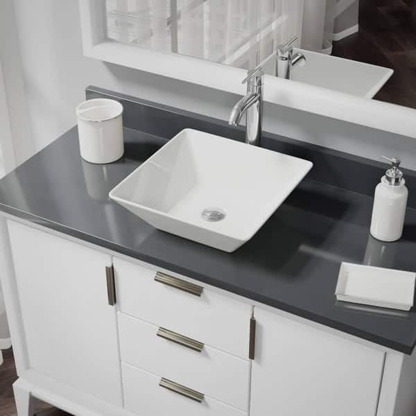 Porcelain Vessel Sink in Biscuit with 7001 Faucet and Pop-Up Drain in Chrome Porcelain Vessel Sink in Biscuit with 7001 Faucet and Pop-Up Drain in Chrome
