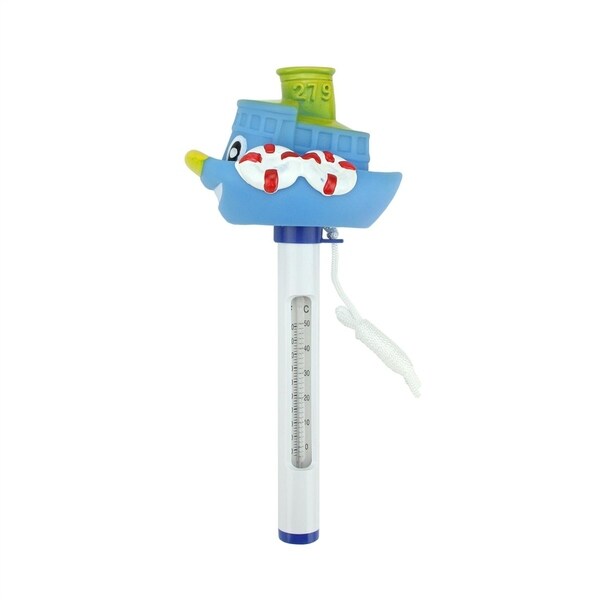 10" Clown Cruise Boat Floating Swimming Pool Thermometer with Cord - Blue