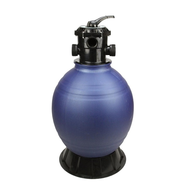 26" High Performance Top-Mount Pool and Spa Sand Filter with 6-Way Valve - 360 lbs. Sand Required - gray
