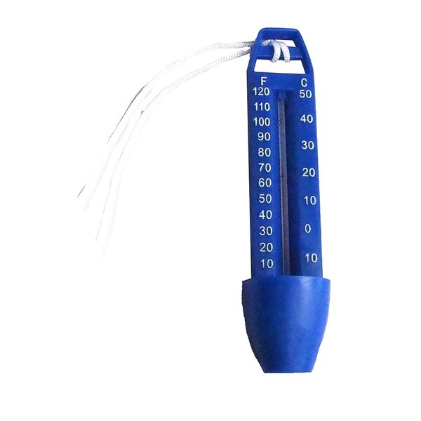 6.5" Blue and White Economy Floating Swimming Pool Thermometer with Cord
