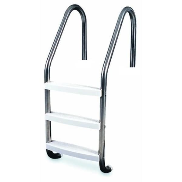 52" Three Step Stainless Steel In-Ground Swimming Pool Deck Ladder - Silver