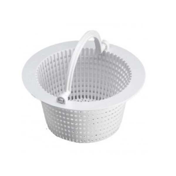 6.25" Round White Swimming Pool Skimmer Basket with Handle