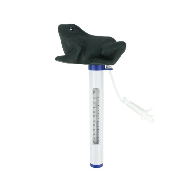 8.75" Green Floating Frog Swimming Pool Thermometer with Cord - Multi-colored