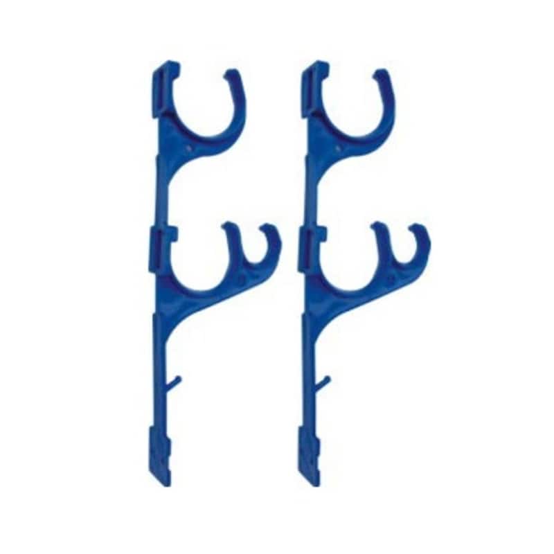 Set of 2 Blue Pole and Vacuum Hose Swimming Pool Accessory Hangers 12.5"