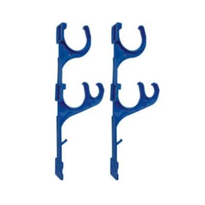 Set of 2 Blue Pole and Vacuum Hose Swimming Pool Accessory Hangers 12.5"