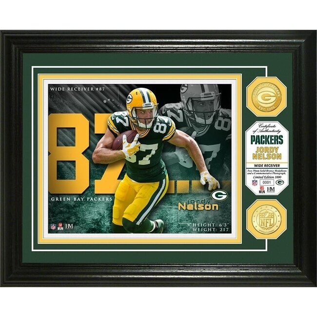 Jordy Nelson Signed Custom Framed Jersey Display With Multiple