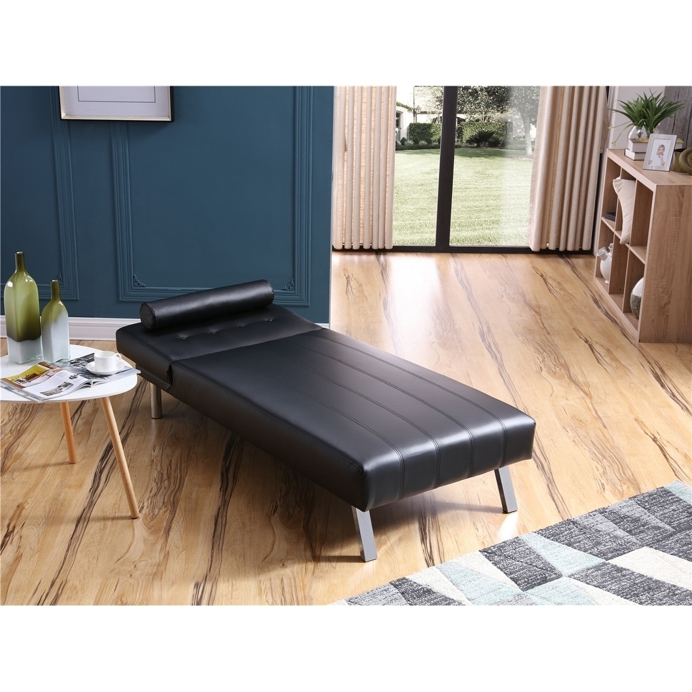 button tufted back convertible chaise lounger