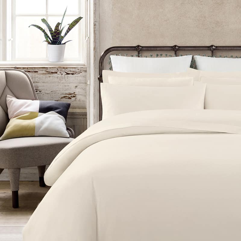 Vintage Washed Cotton Percale Bed Sheet Set