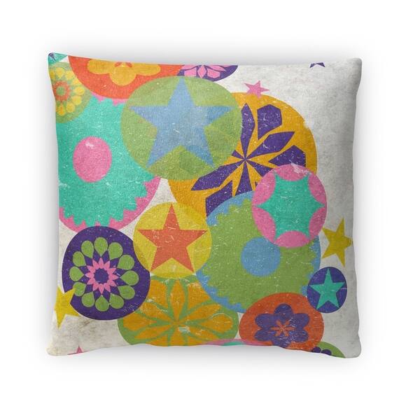 Shop Kavka Designs Blue Green Yellow Pink Ball Throw Pillow