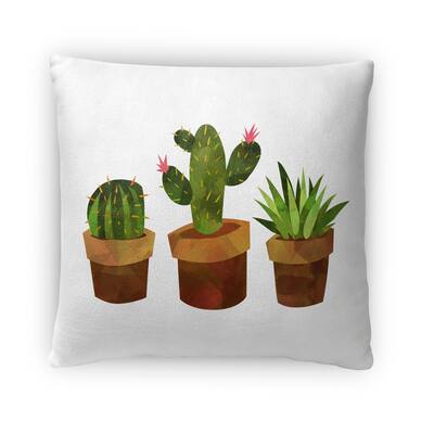 Kavka Designs green/ brown/ red cactus throw pillow