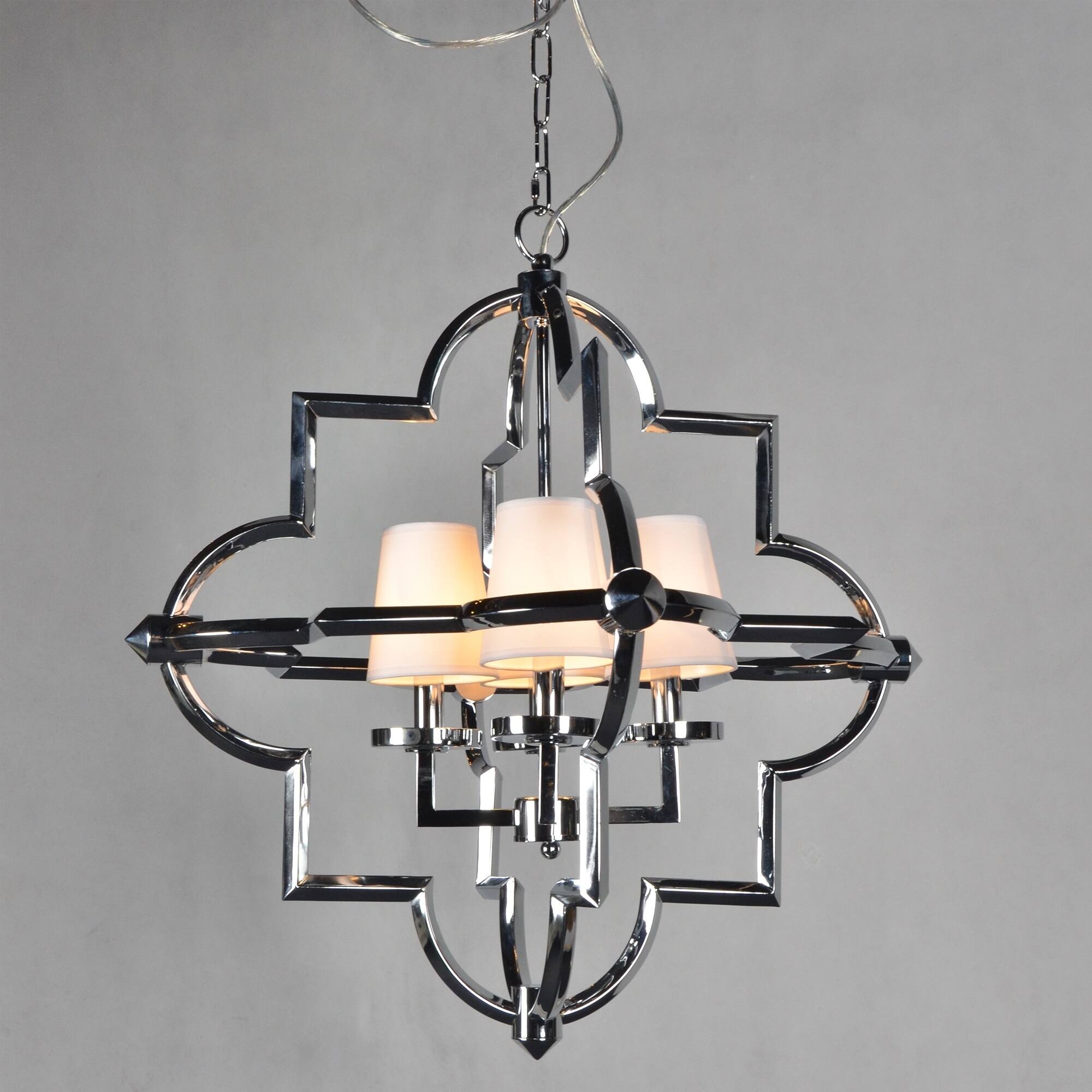 Y-Decor 4 Light Chandelier in Chrome Finish - Chandeliers For Bedrooms by Overstock.com