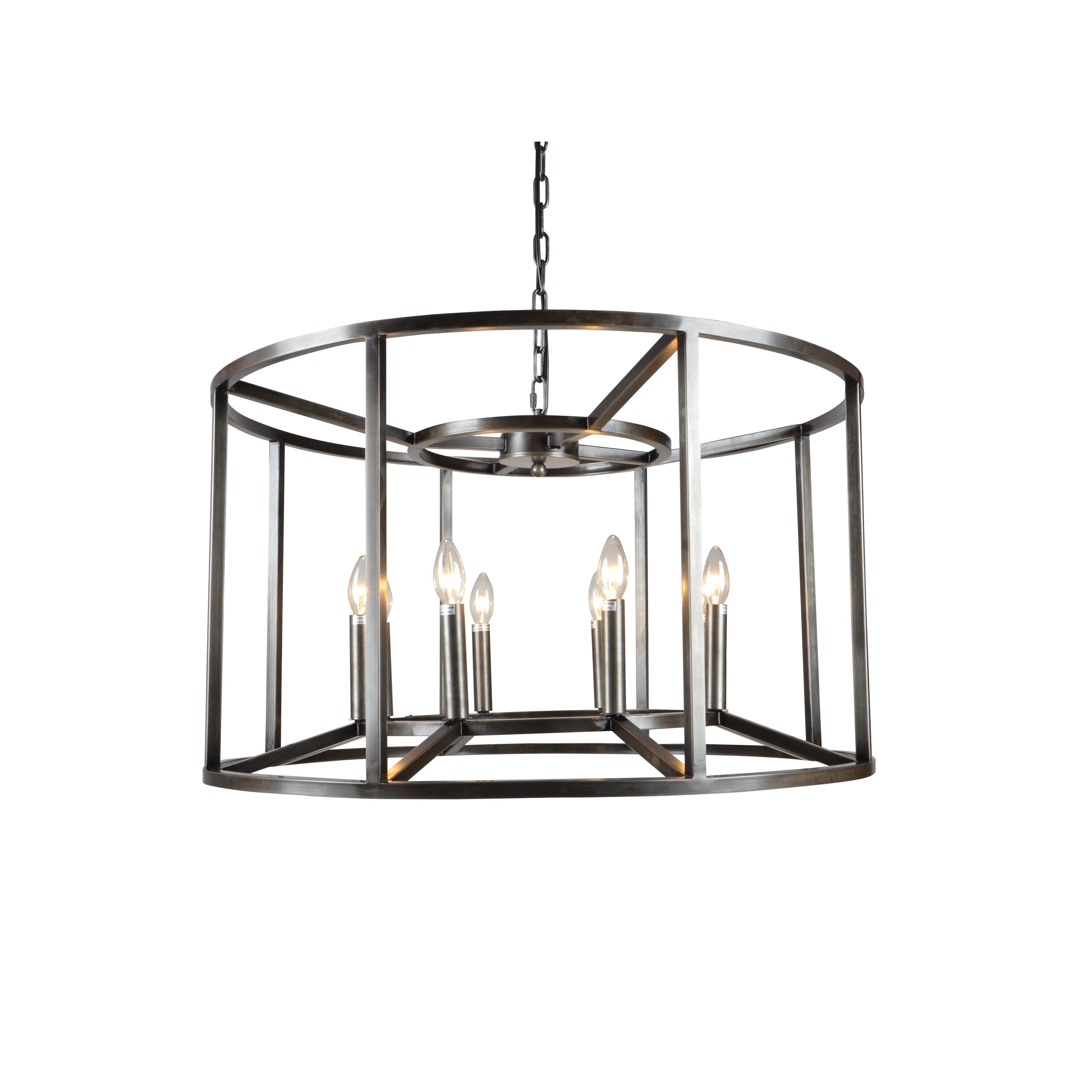 Y-Decor Cage Drum Candle-Style Chandelier in Black Finish - Chandeliers For Bedrooms by Overstock.com