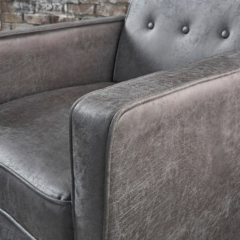 Mervynn Mid-Century Modern Microfiber Recliner by Christopher Knight Home