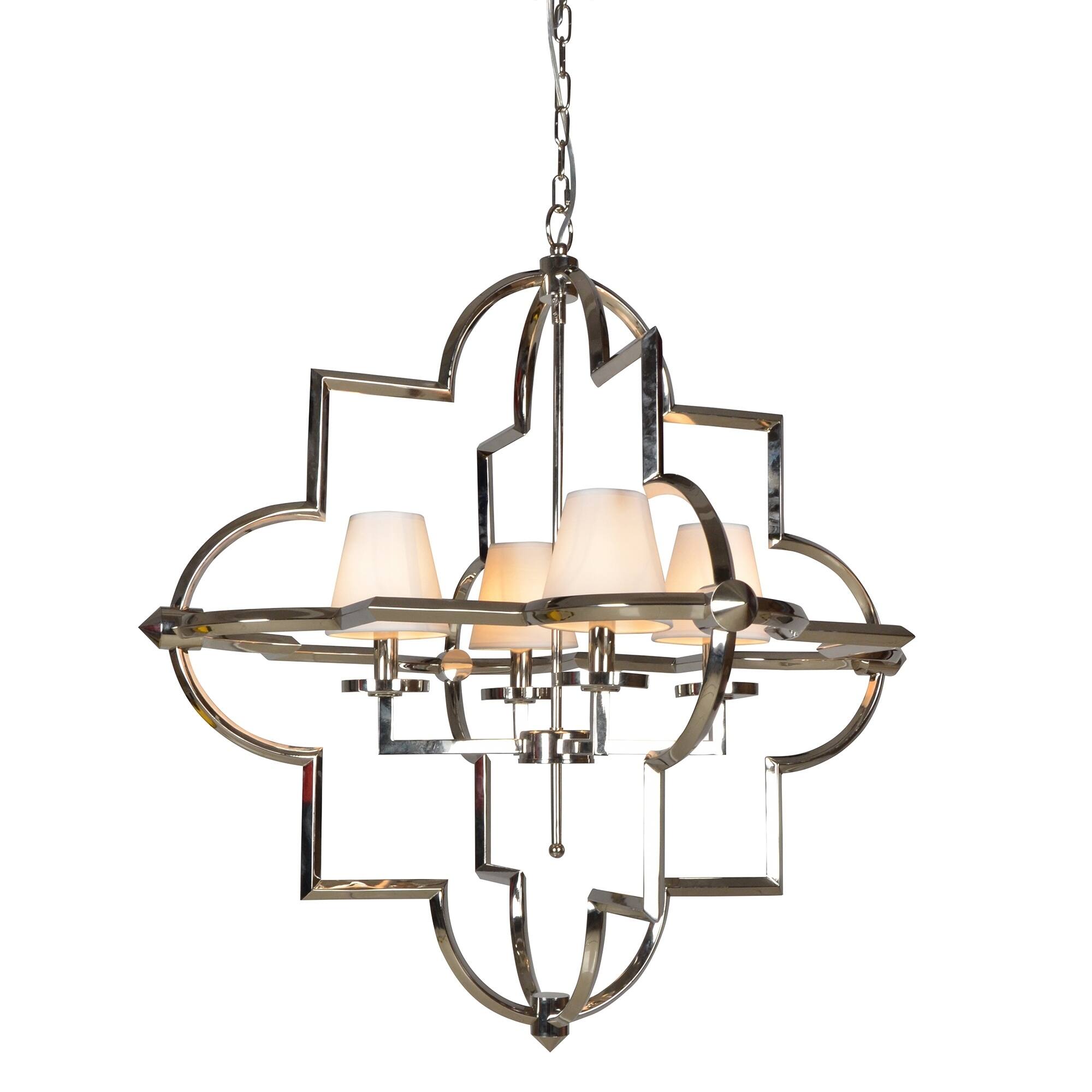 Y-Decor 4 Light Chandelier in Chrome Finish - Chandeliers For Bedrooms by Overstock.com