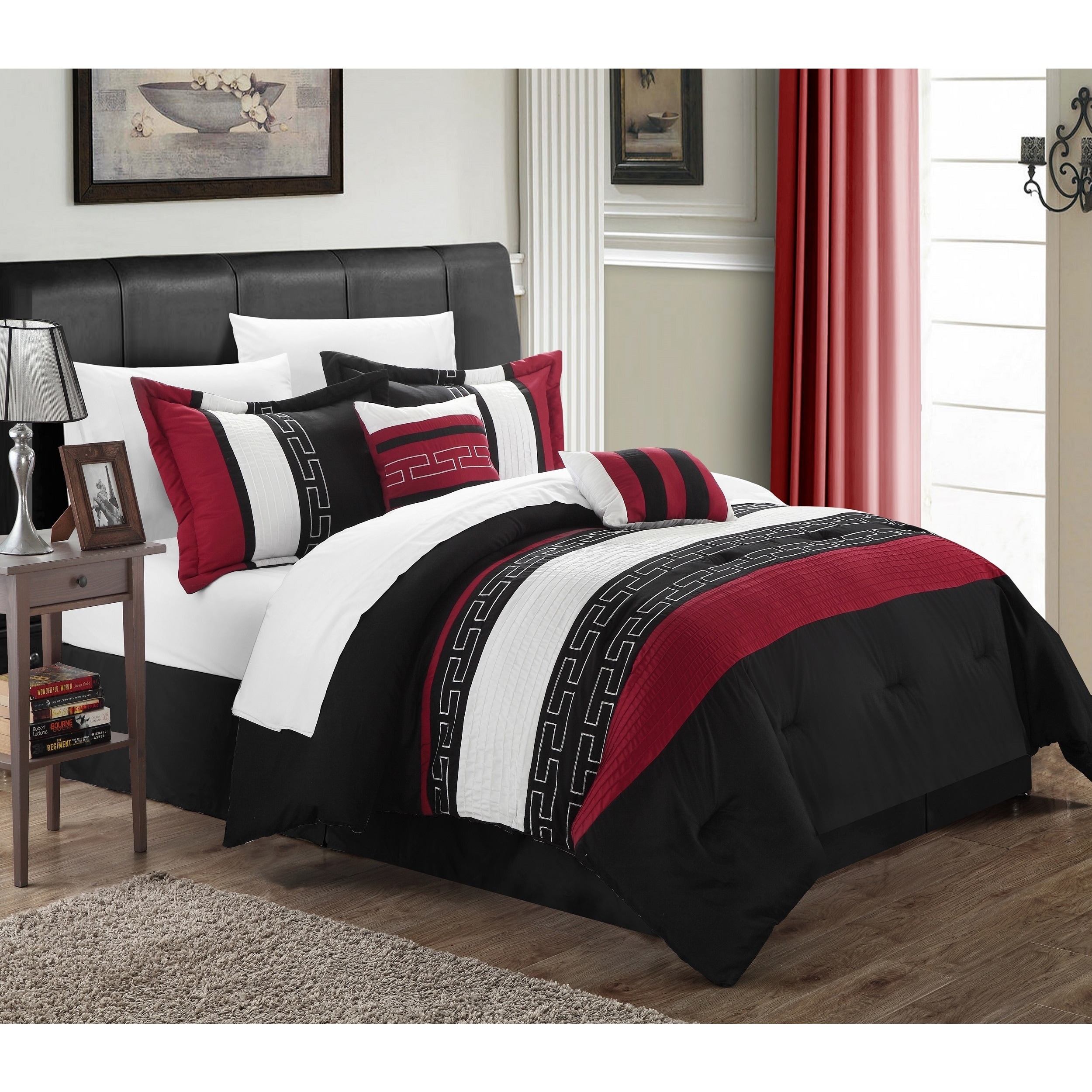 Shop Chic Home Caleb Hotel Collection Black Detailed Embroidery 6