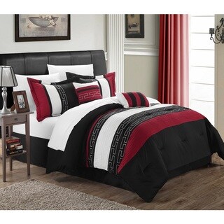 Chic Home Caleb Hotel Collection 6-Piece Black Comforter Set - Bed Bath ...