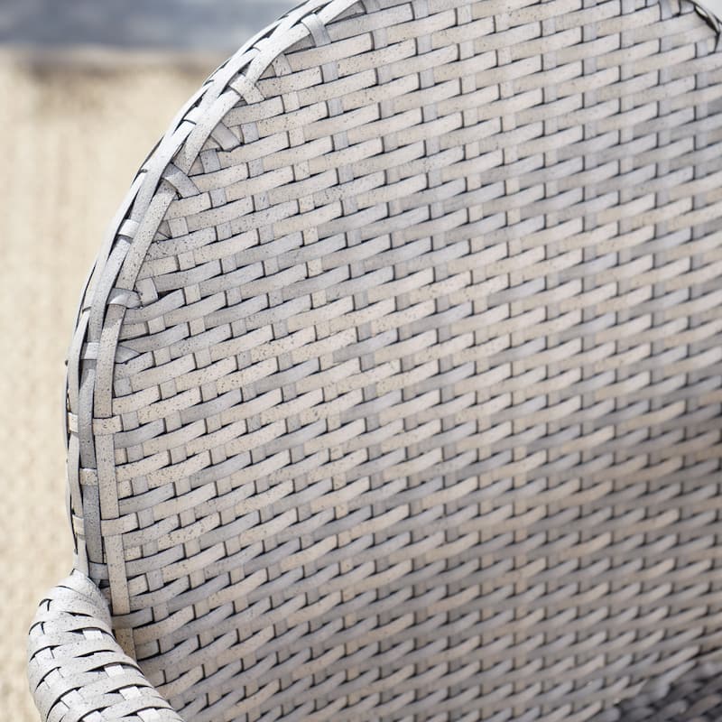 Aurora Outdoor Aluminum Wicker Stacking Dining Chair by Christopher Knight Home (Set of 2)