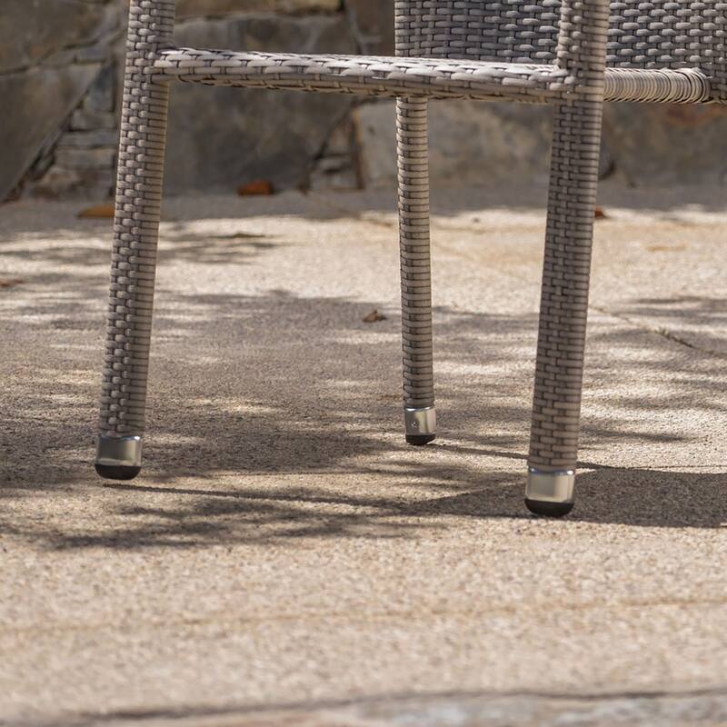 Christopher Knight Home Dover Outdoor Aluminum Wicker Stacking Dining Chair (Set of 2)