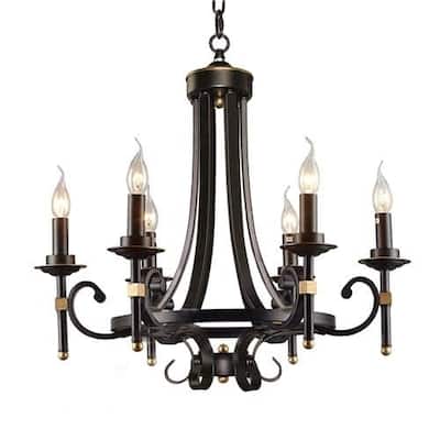 LNC Small Traditional Chandeliers 6-light Candle Pendant Lighting ...