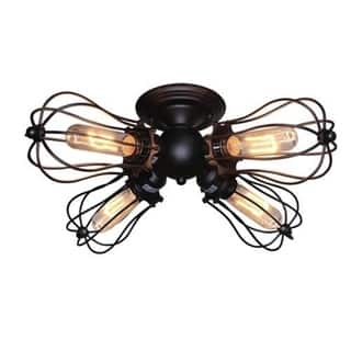Shop Lnc Wire Cage Ceiling Lights 4 Light Close To Ceiling Lamp