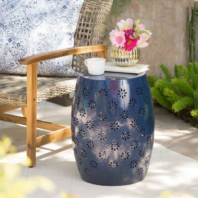 Soleil Pierced Iron Outdoor 15-inch Round End Table by Christopher Knight Home - 15.75"D x 15.75"W x 20.50"H