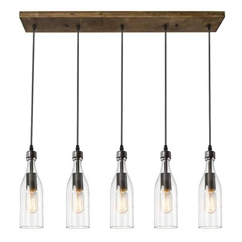 LNC Wood 5-light Ceiling Lights Linear Chandelier Lighting - Chandeliers For Bedrooms by Overstock.com