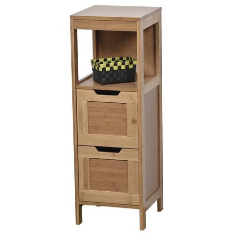 Evideco Bathroom Free Standing Storage Floor Cabinet Mahe Oak