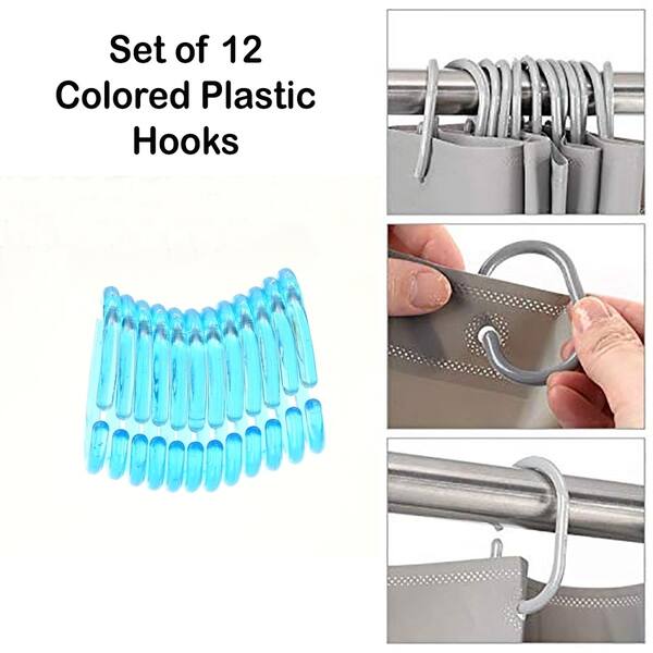 Shop Evideco Shower Curtain Rings Plastic Hooks Set Of 12 Free