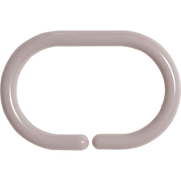 12 Piece Set Snap Closure Lilac Plastic Shower Curtain Rings Hooks