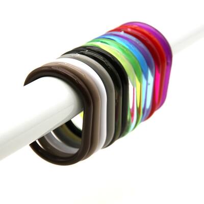 Evideco Shower Curtain Rings Plastic Hooks (Set of 12)