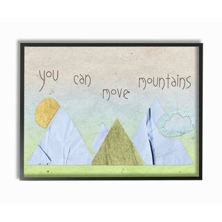 You Can Move Mountains Collage Blue Framed Giclee Texturized Art - Bed ...