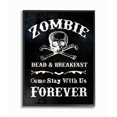 Zombie Bed and Breakfast Framed Giclee Texturized Art