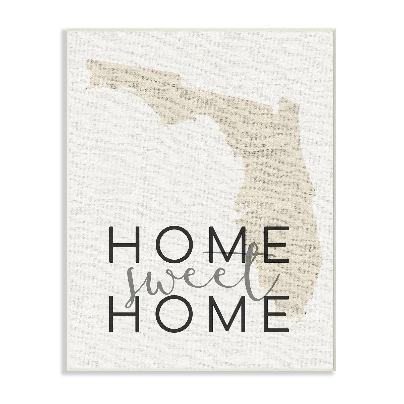 Shop Home Sweet Home Florida Typography Wall Plaque Art 10 X 15