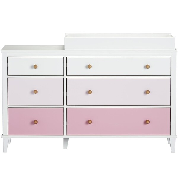 pink changing table dresser