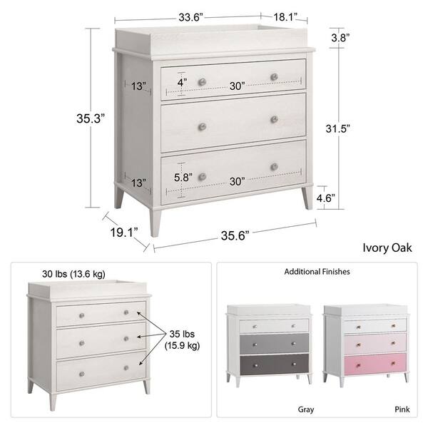 Shop Little Seeds Monarch Hill Poppy 3 Drawer Changing Table