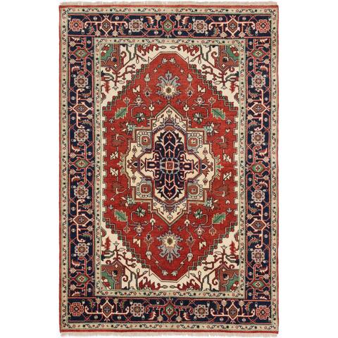 Hand-knotted Serapi Heritage Red Wool Rug