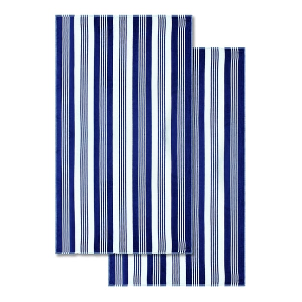 Superior 100 Percent Cotton Maui Stripe Oversized Beach Towel Superior 100 Percent Cotton Maui Stripe Oversized Beach Towel Set Of 2