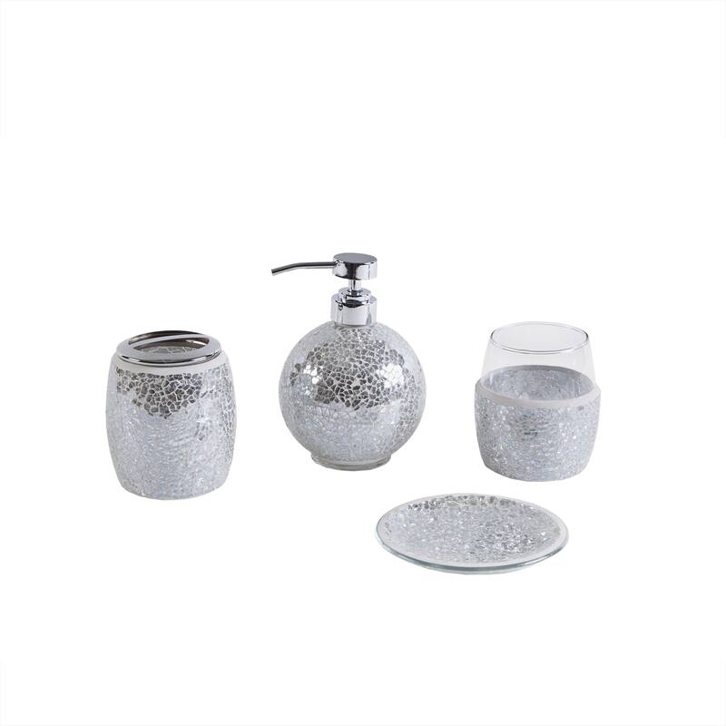 Madison Park Mosaic 4 Piece Bath Accessory Set