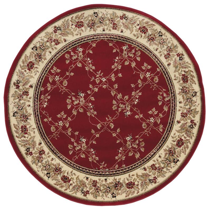 Admire Home Living Amalfi Traditional Floral Trellis Pattern Area Rug
