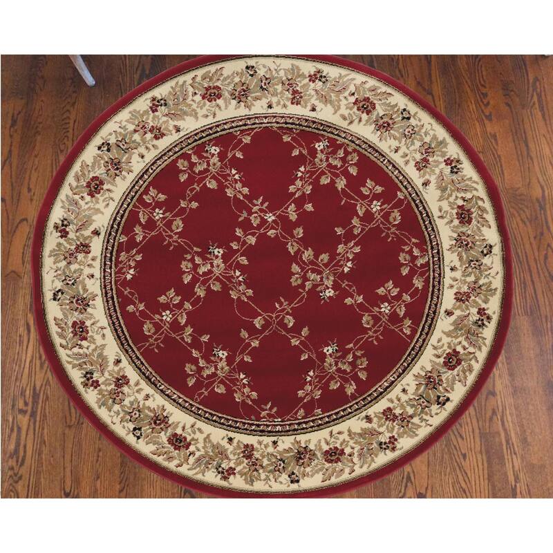 Admire Home Living Amalfi Traditional Floral Trellis Pattern Area Rug