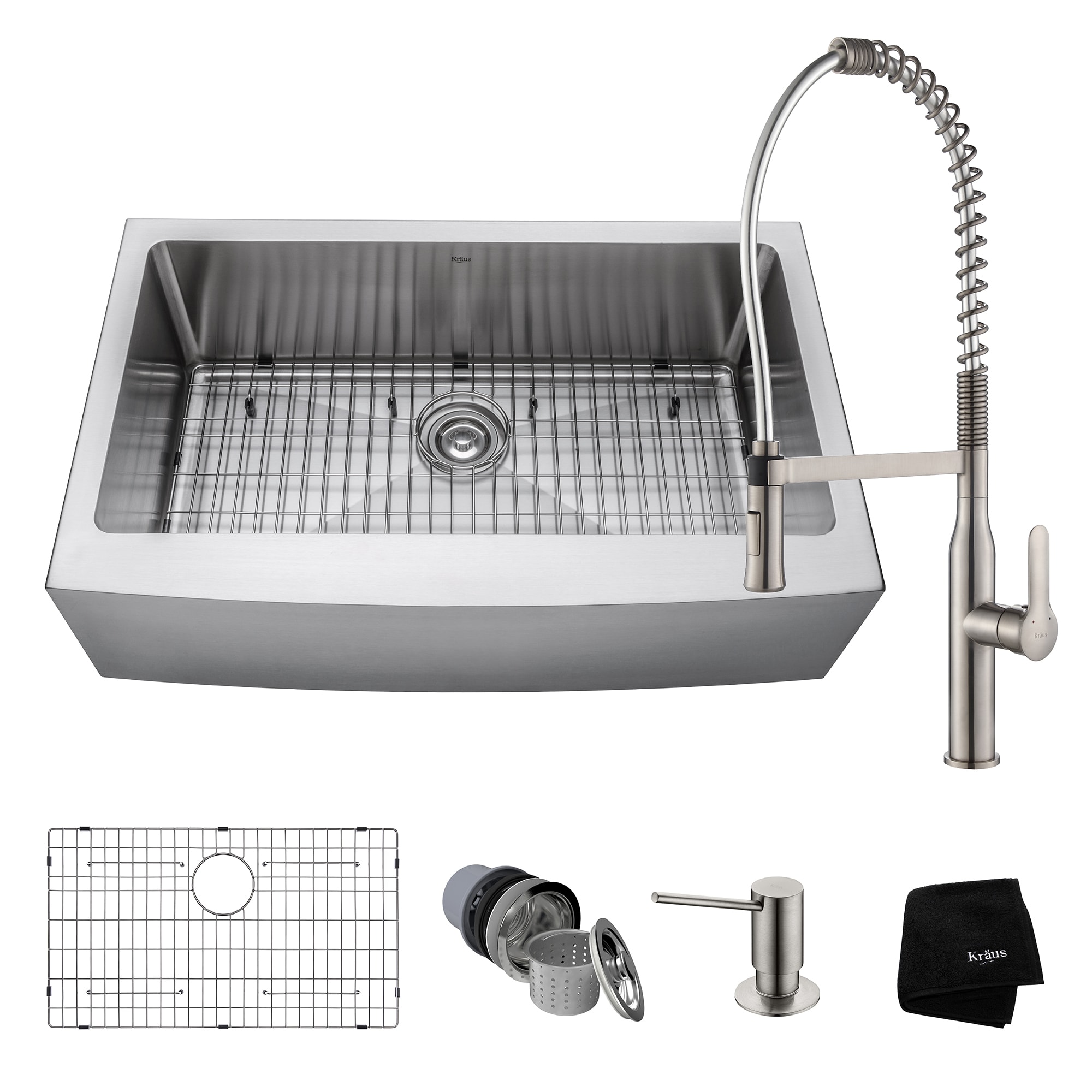 Kraus 33 Inch Farmhouse Single Bowl Stainless Steel Kitchen Sink Kpf 1640 Nola Commercial Pull Down Faucet Dispenser Kraus 33 Inch Farmhouse Single Bowl Stainless Steel Kitchen Sink Kpf 1640 Nola Commercial Pull Down Faucet Dispenser