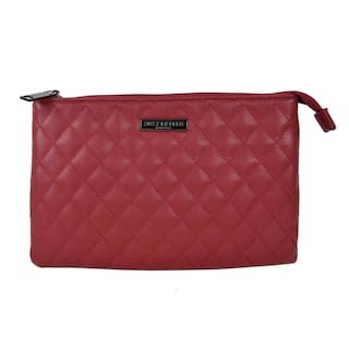 Red Clutches Evening Bags Online At Our Best Suzy Levian Medium Faux Leather Quilted Clutch Handbag